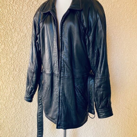 Vintage Andrew Marc Black Leather Jacket Small - Picture 4 of 15